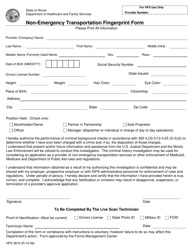 Form HFS3819 Non-emergency Transportation Fingerprint Form - Illinois
