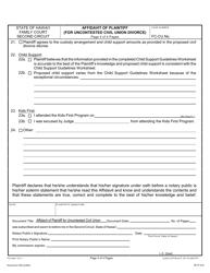 Form 2F-P-415 Affidavit of Plaintiff (For Uncontested Civil Union Divorce) - Hawaii, Page 4
