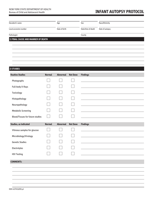 Form DOH-4278  Printable Pdf