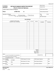 Document preview: Form FHWA-1547 Detailed Damage Inspection Report