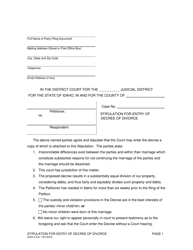Document preview: Form CAO D6-8 Stipulation for Entry of Decree of Divorce - Idaho