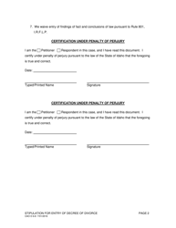 Form CAO D6-8 Stipulation for Entry of Decree of Divorce - Idaho, Page 2
