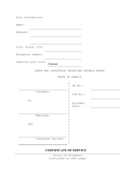 Form LIRAB8 &quot;Certificate of Service&quot; - Hawaii
