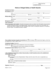 Form PESH7 Notice of Alleged Safety or Health Hazards - New York, Page 2