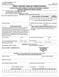 Form SSA-1199-OP60 Direct Deposit Sign-Up Form (Ethiopia)