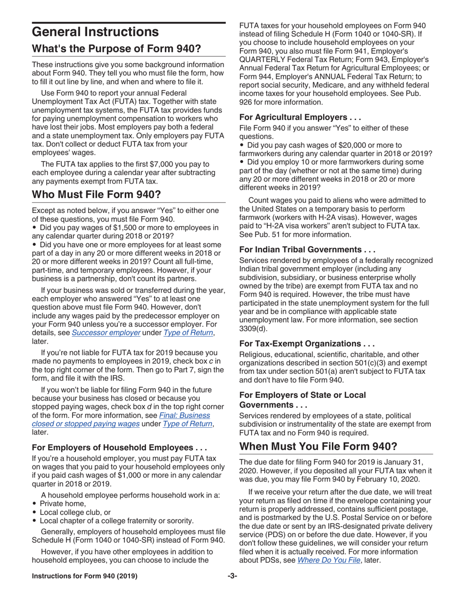 Instructions for IRS Form 940 Employers Annual Federal Unemployment (Futa) Tax Return, Page 3