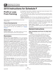 Document preview: Instructions for IRS Form 1040, 1040-SR Schedule F Profit or Loss From Farming, 2019