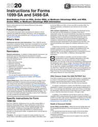 Instructions for IRS Form 1099-SA, 5498-SA &quot;Distributions From an Hsa, Archer Msa, or Medicare Advantage Msa, and Hsa, Archer Msa, or Medicare Advantage Msa Information&quot;