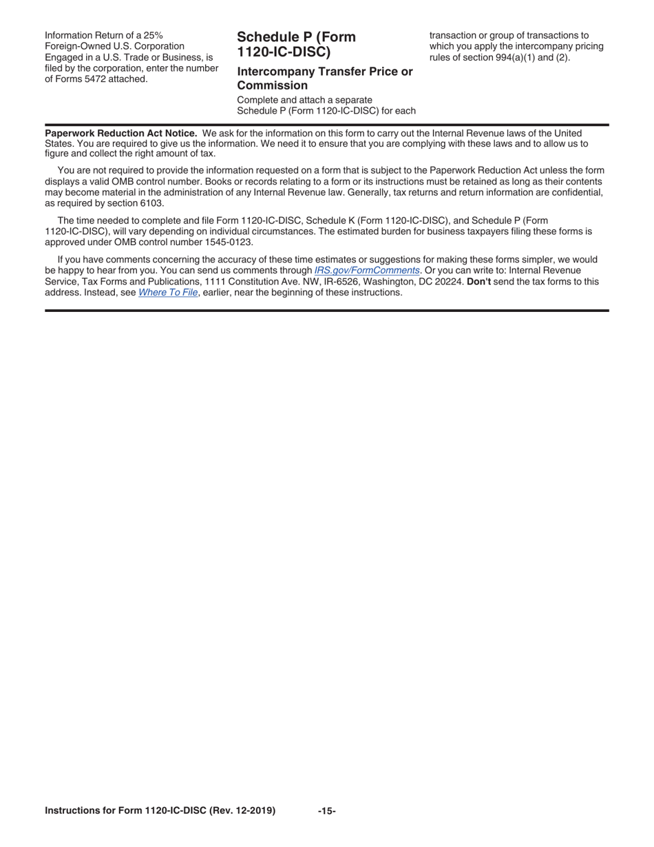 Instructions for IRS Form 1120-IC-DISC Interest Charge Domestic International Sales Corporation Return, Page 15