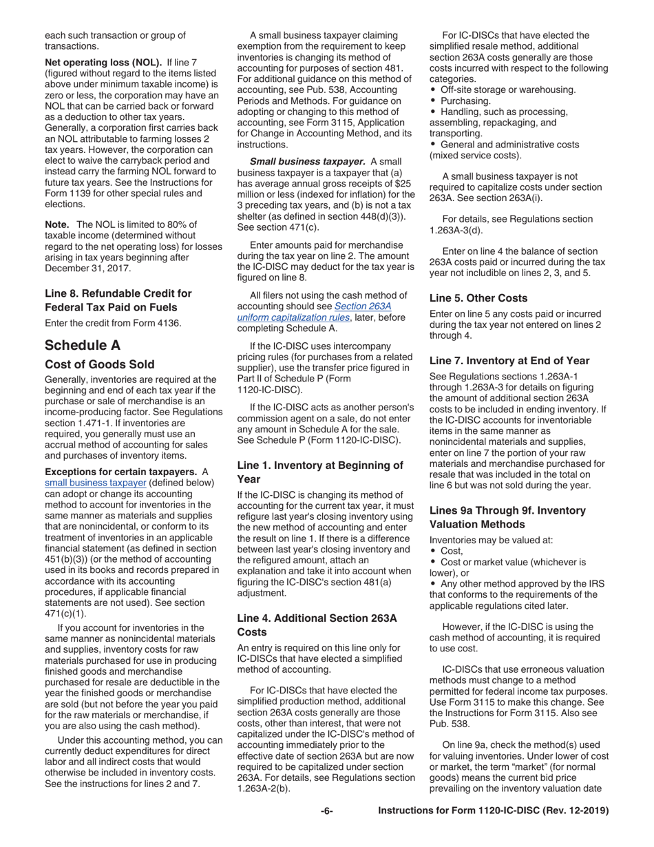 Instructions for IRS Form 1120-IC-DISC Interest Charge Domestic International Sales Corporation Return, Page 6
