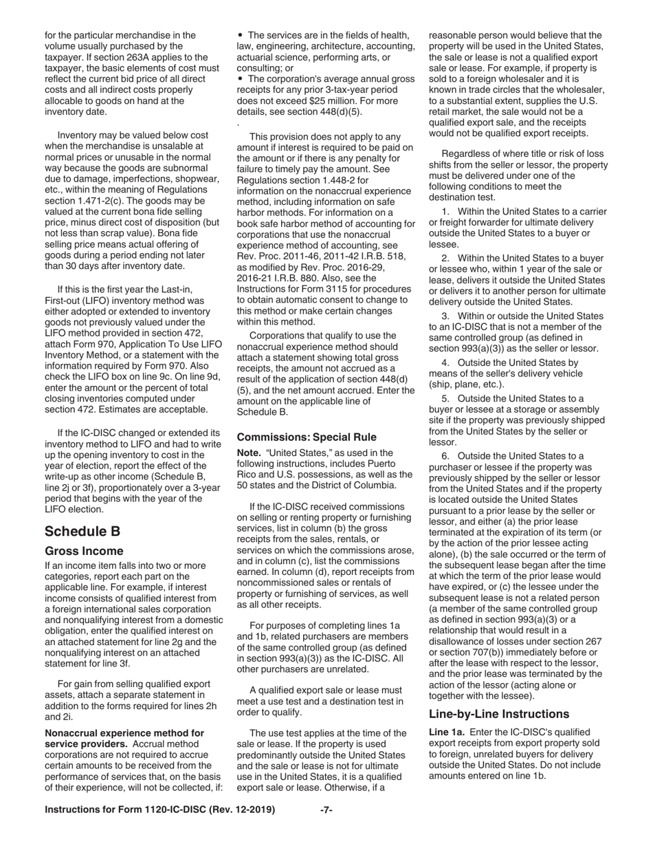 Instructions for IRS Form 1120-IC-DISC Interest Charge Domestic International Sales Corporation Return, Page 7