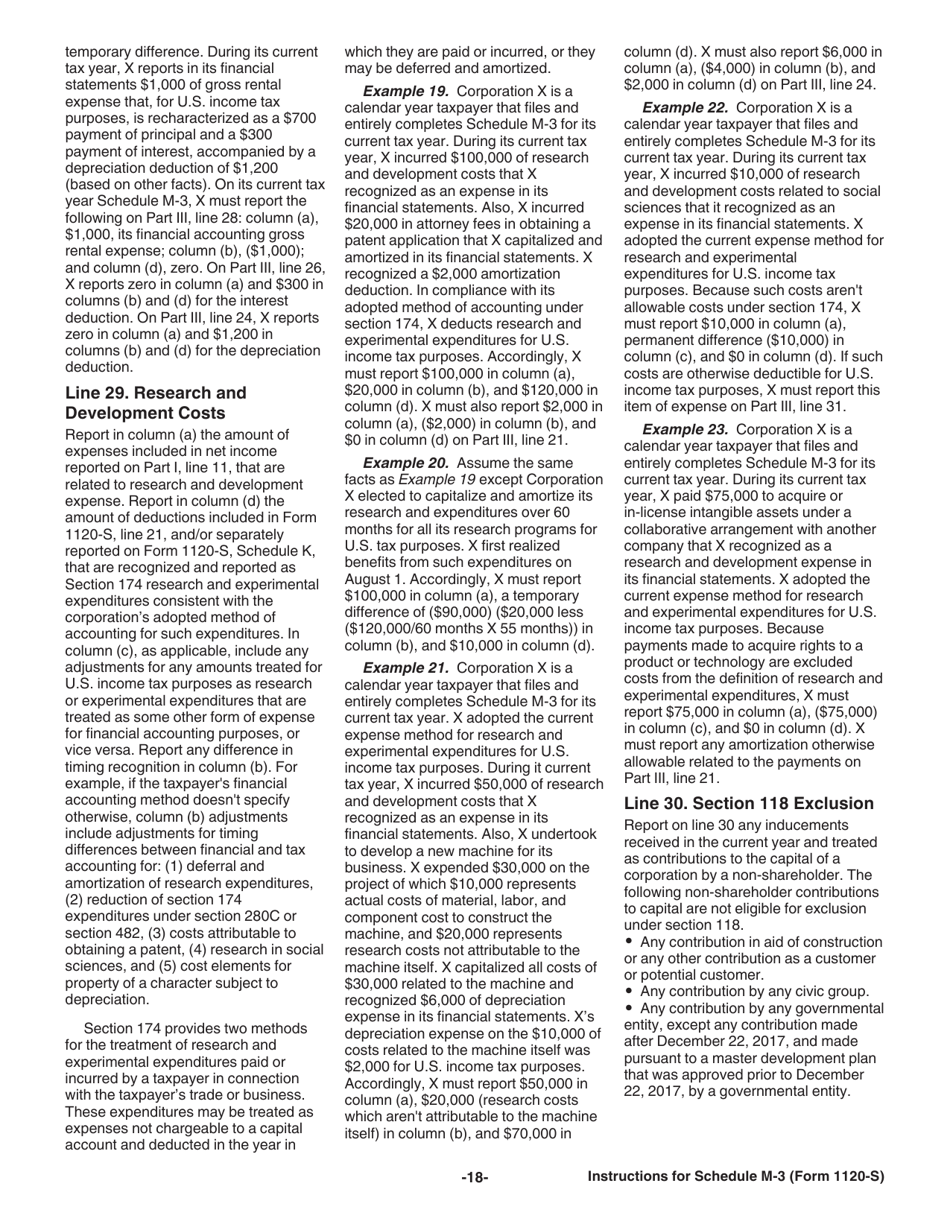 Instructions for IRS Form 1120-S Schedule M-3 Net Income (Loss) Reconciliation for S Corporations With Total Assets of $10 Million or More, Page 18