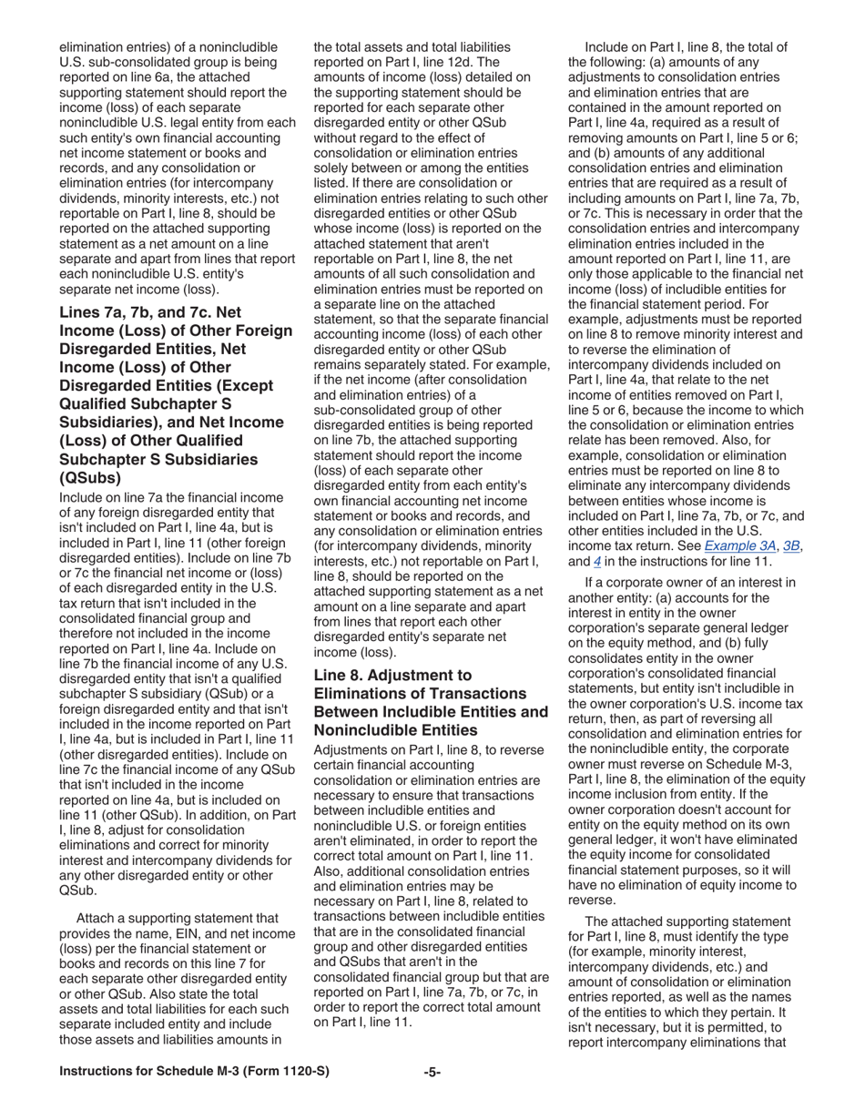 Instructions for IRS Form 1120-S Schedule M-3 Net Income (Loss) Reconciliation for S Corporations With Total Assets of $10 Million or More, Page 5