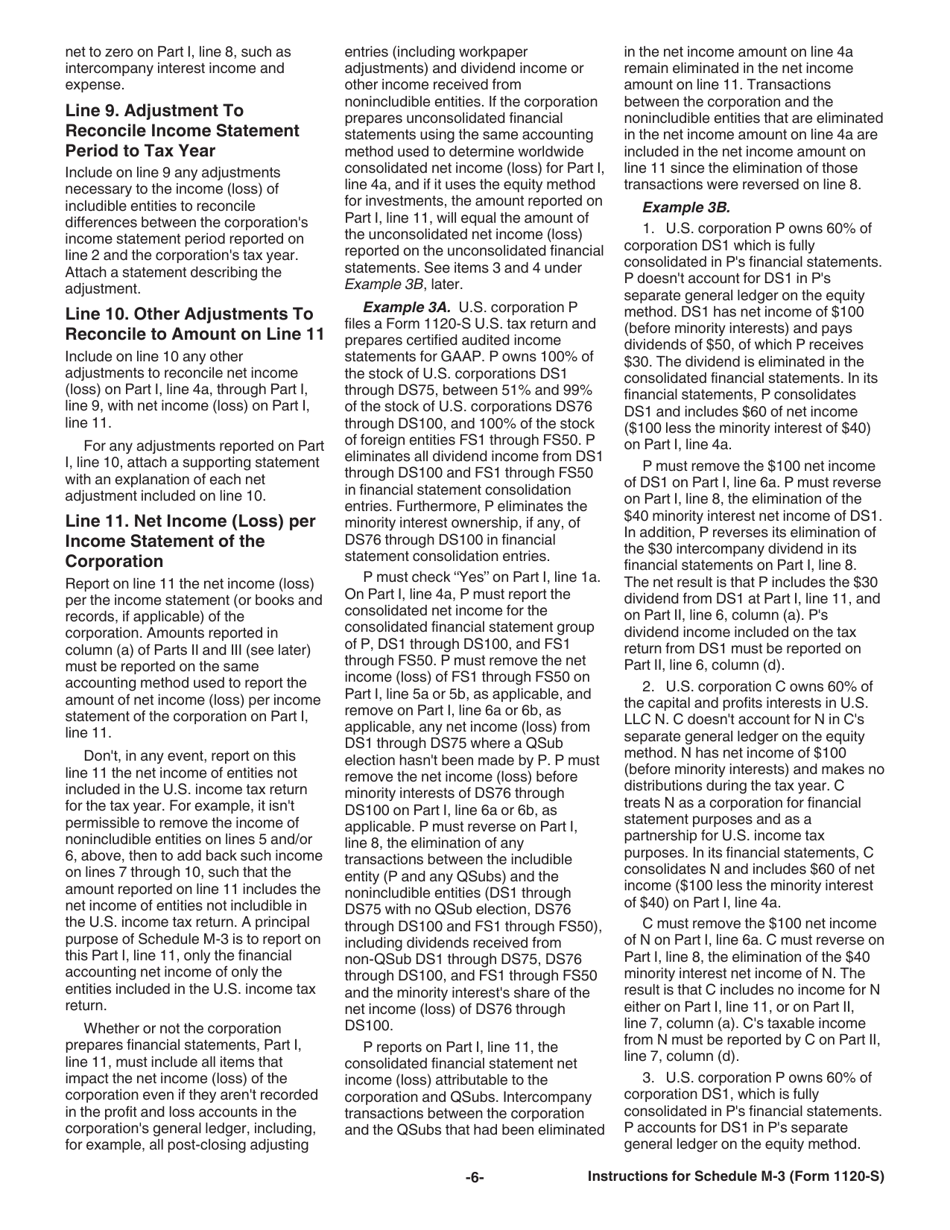 Instructions for IRS Form 1120-S Schedule M-3 Net Income (Loss) Reconciliation for S Corporations With Total Assets of $10 Million or More, Page 6