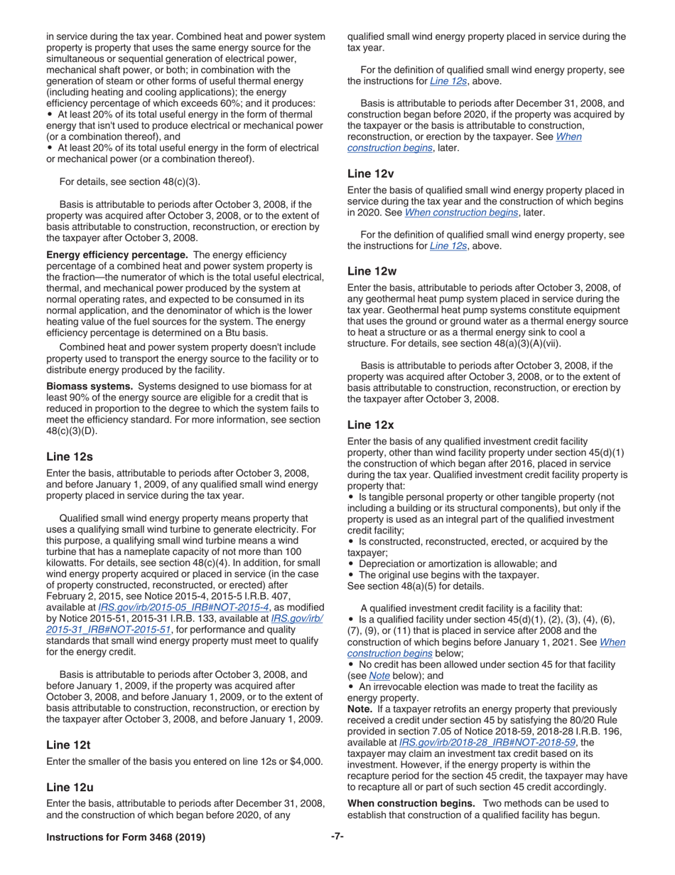 Instructions for IRS Form 3468 Investment Credit, Page 7