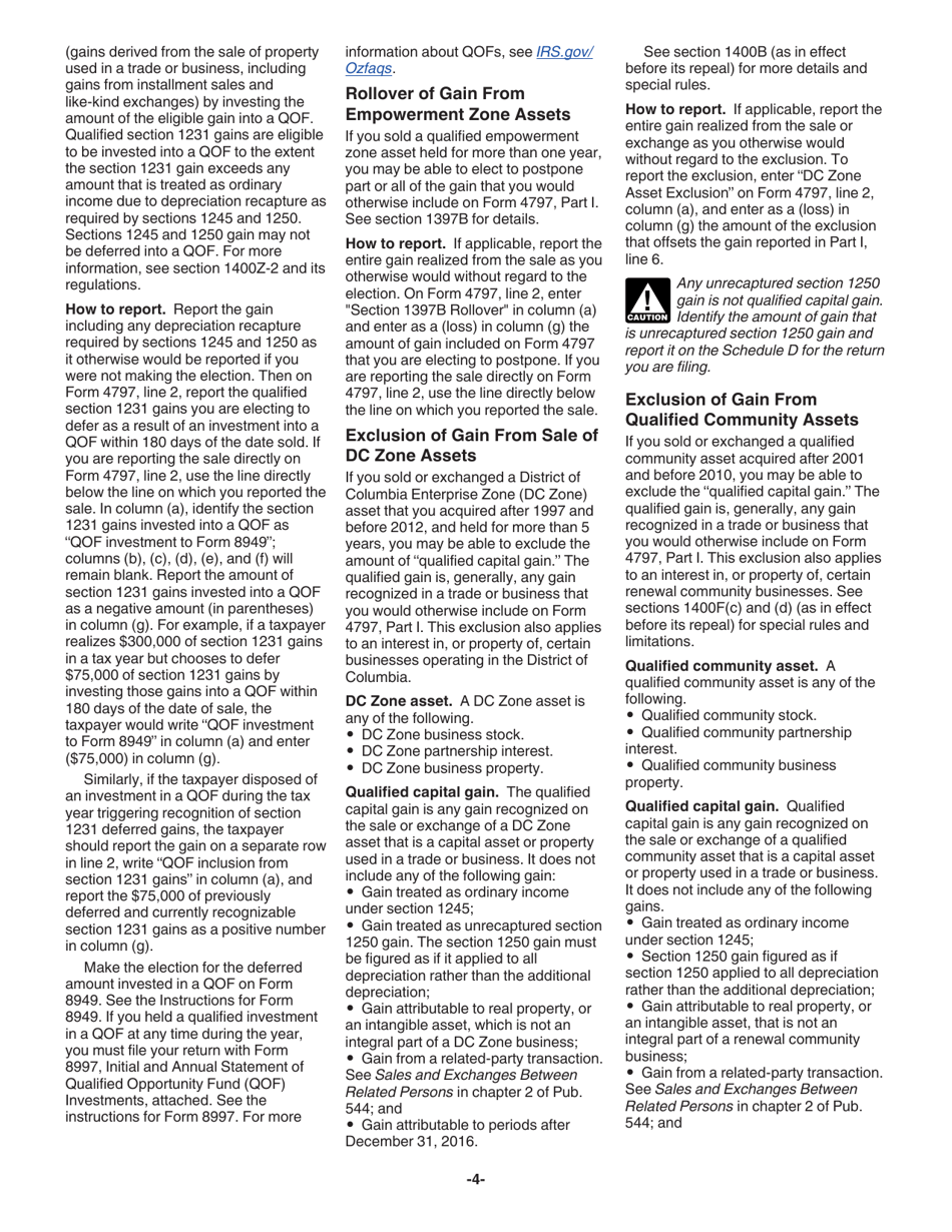 Instructions for IRS Form 4797 Sales of Business Property (Also Involuntary Conversions and Recapture Amounts Under Sections 179 and 280f(B)(2)), Page 4