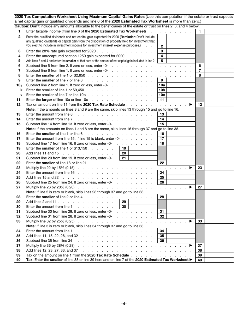 IRS Form 1041-ES Estimated Income Tax for Estates and Trusts, Page 4