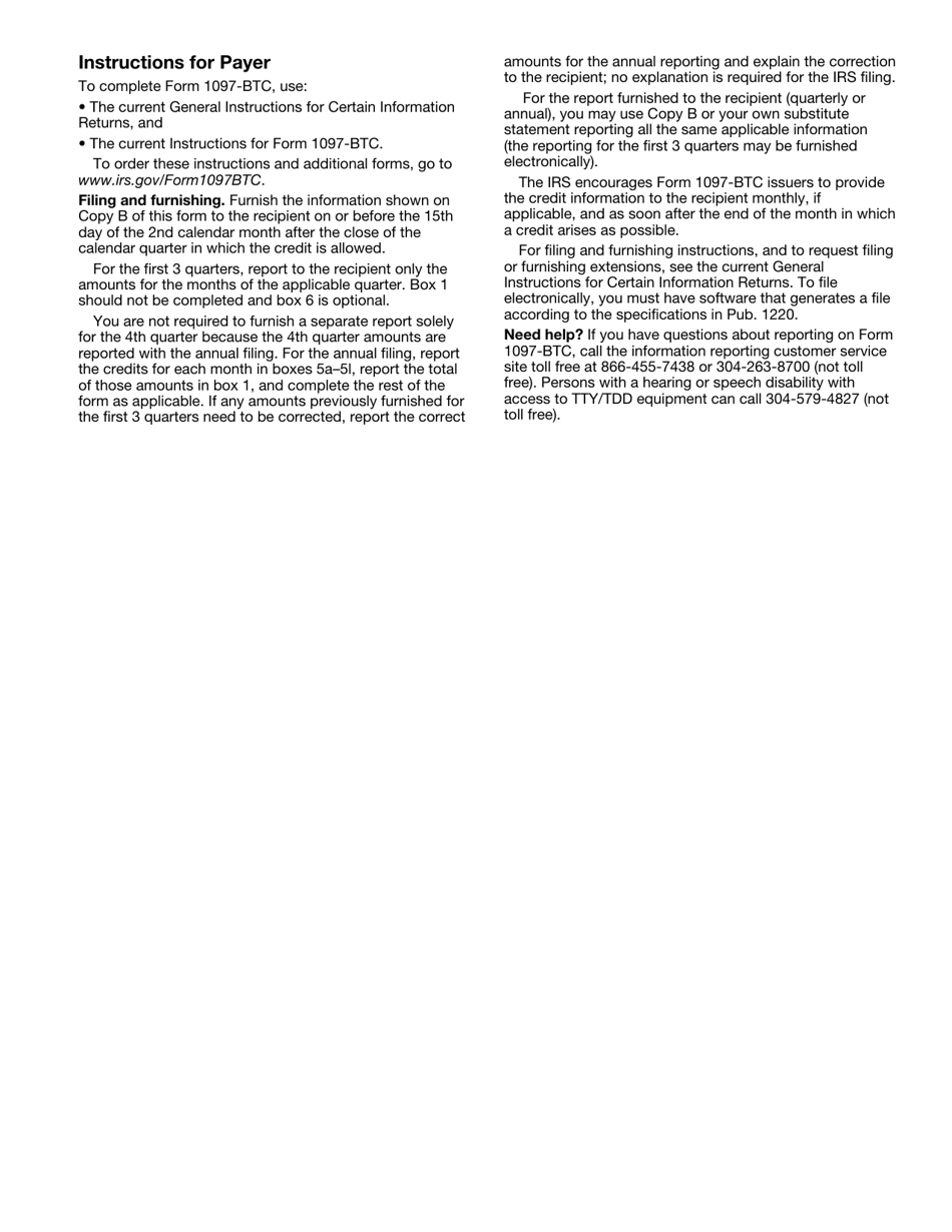 form 1097 btc instructions how to tie