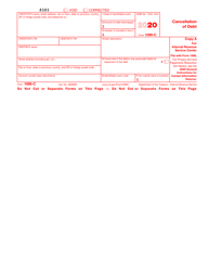 IRS Form 1099-C &quot;Cancellation of Debt&quot;, 2020