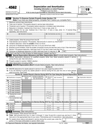 IRS Form 4562 Depreciation and Amortization