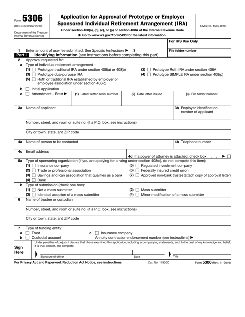 IRS Form 5306  Printable Pdf