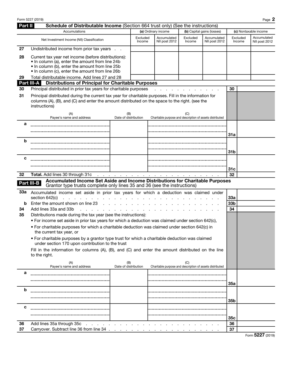 IRS Form 5227 Split-Interest Trust Information Return, Page 2