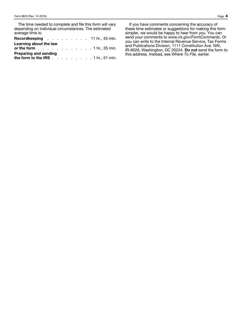IRS Form 8823 Low-Income Housing Credit Agencies Report of Noncompliance or Building Disposition, Page 4