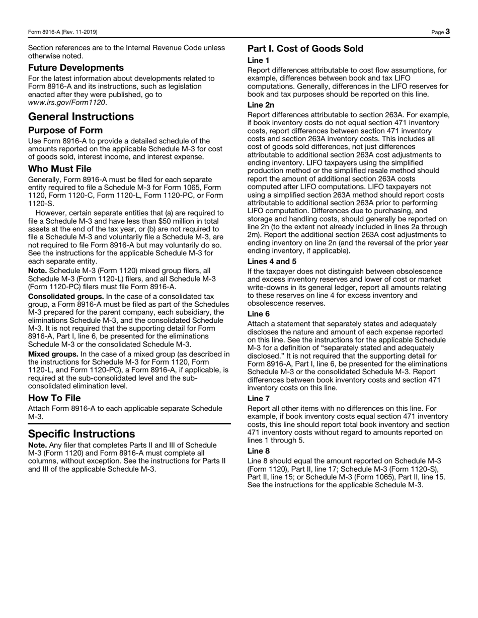 IRS Form 8916-A Supplemental Attachment to Schedule M-3 - Washington, Page 3