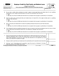 Document preview: IRS Form 8994 Employer Credit for Paid Family and Medical Leave