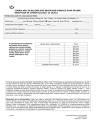 Formulario De Elegibilidad Segun Los Ingresos Para Recibir Beneficios De Comidas - Florida (Spanish), Page 2