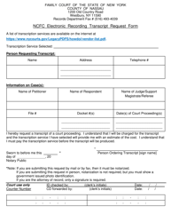 Ncfc Electronic Recording Transcript Request Form - New York, Page 2