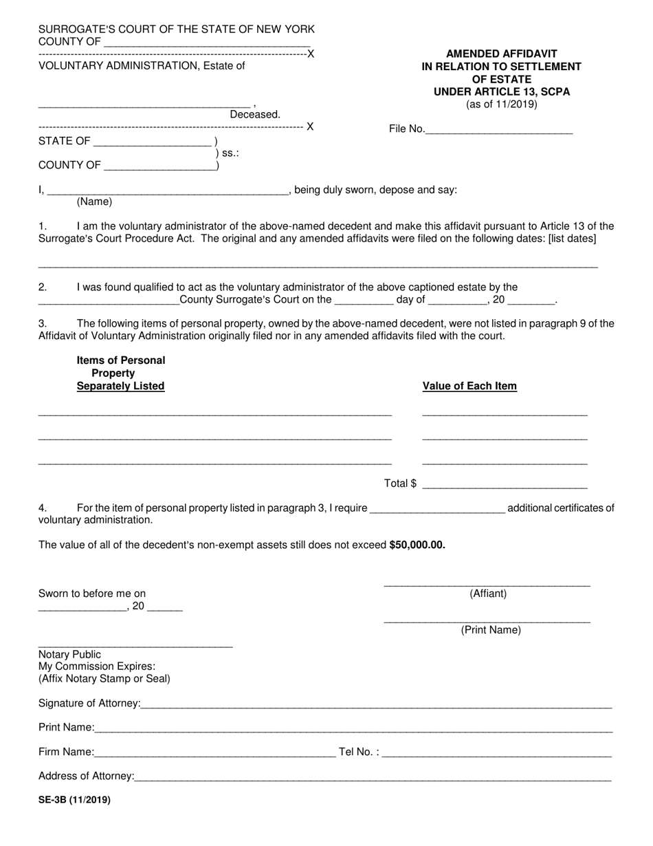 Form SE-3B - Fill Out, Sign Online and Download Fillable PDF, New York ...