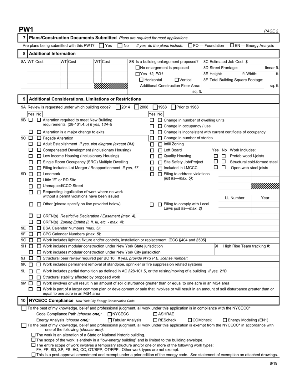 Form PW1 - Fill Out, Sign Online And Download Fillable PDF, New York ...