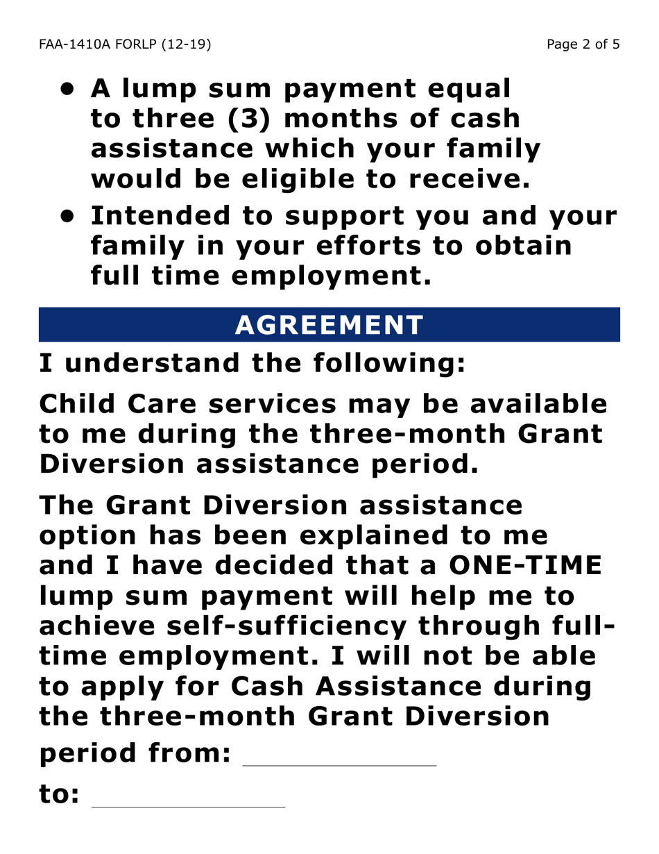 Form FAA-1410A-LP Grant Diversion Script and Applicant Agreement (Large Print) - Arizona, Page 2
