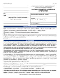 Form DDD-0524A Authorization for Release of Information - Arizona