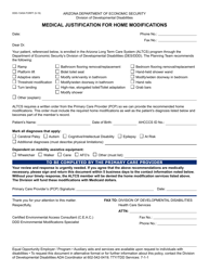 Document preview: Form DDD-1345A Medical Justification for Home Modifications - Arizona