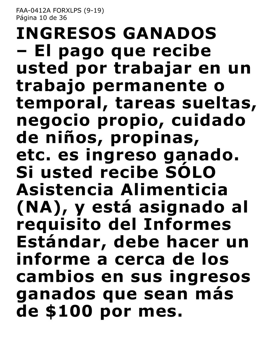 Formulario FAA-0412A-XLPS informe De Cambios (Letra Extra Grande) - Arizona (Spanish), Page 10