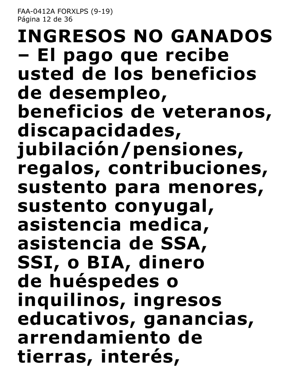 Formulario FAA-0412A-XLPS informe De Cambios (Letra Extra Grande) - Arizona (Spanish), Page 12