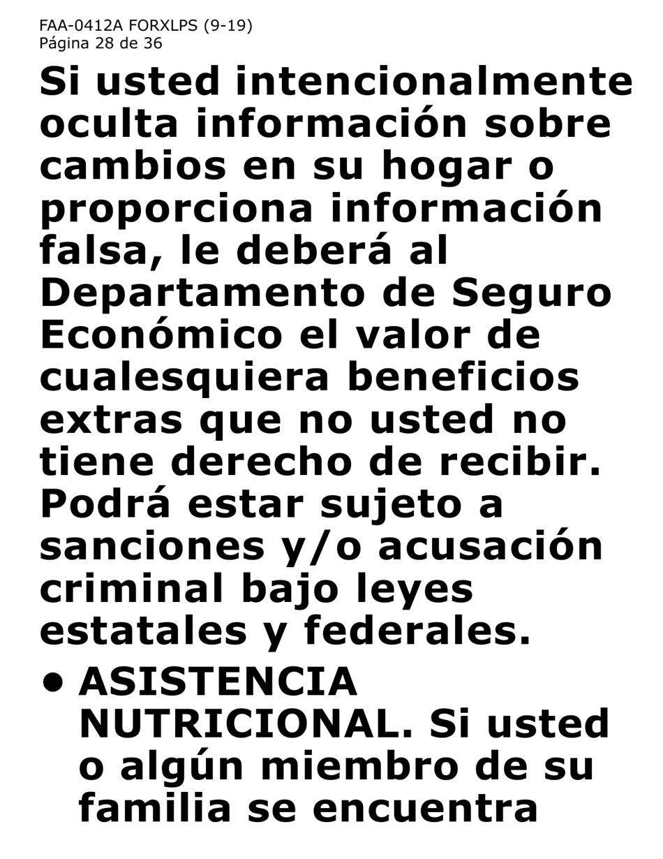 Formulario FAA-0412A-XLPS informe De Cambios (Letra Extra Grande) - Arizona (Spanish), Page 28