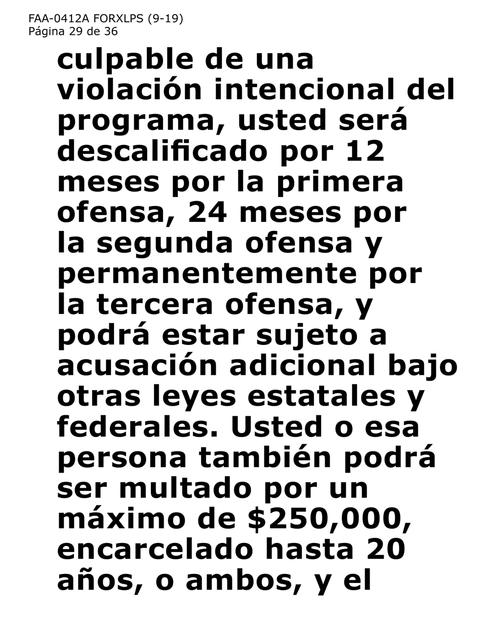Formulario FAA-0412A-XLPS informe De Cambios (Letra Extra Grande) - Arizona (Spanish), Page 29
