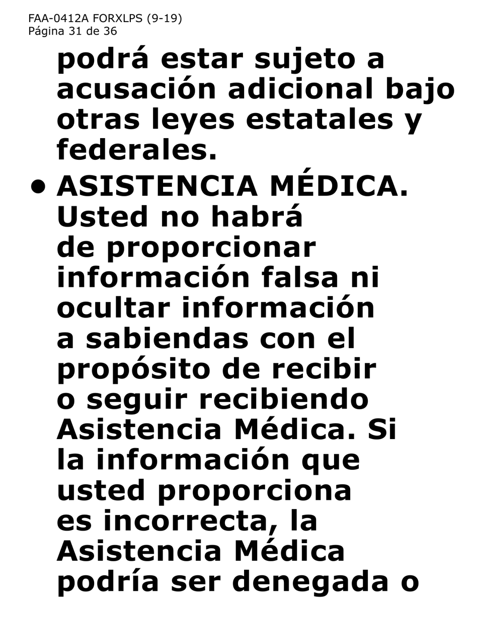 Formulario FAA-0412A-XLPS informe De Cambios (Letra Extra Grande) - Arizona (Spanish), Page 31