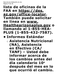 Formulario FAA-0412A-XLPS informe De Cambios (Letra Extra Grande) - Arizona (Spanish), Page 4