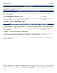 Formulario RSA-1298A-S Formulario De Recomendacion - Arizona (Spanish), Page 2