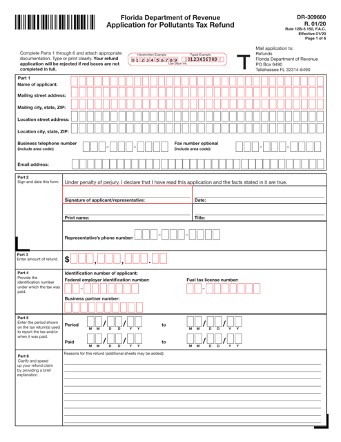 Form DR-309660  Printable Pdf