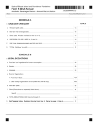 Form T-204A-ANNUAL Alcoholic Beverages Return - Annual Reconciliation - Rhode Island, Page 2