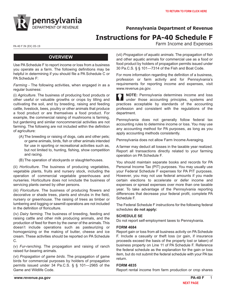 Form PA-40 Schedule F Farm Income and Expenses - Pennsylvania, Page 3
