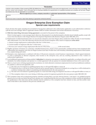 Form OR-EZ-EXCLM (150-310-075) Oregon Enterprise Zone Exemption Claim - Oregon, Page 2
