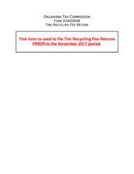 Document preview: Form STW20008 Tire Recycling Fee Return - Oklahoma
