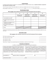 Form CAT CS Commercial Activity Tax Credit Schedule - Ohio, Page 2