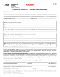 Document preview: Form CAT RTFS Commercial Activity Tax - Request to File Separately - Ohio